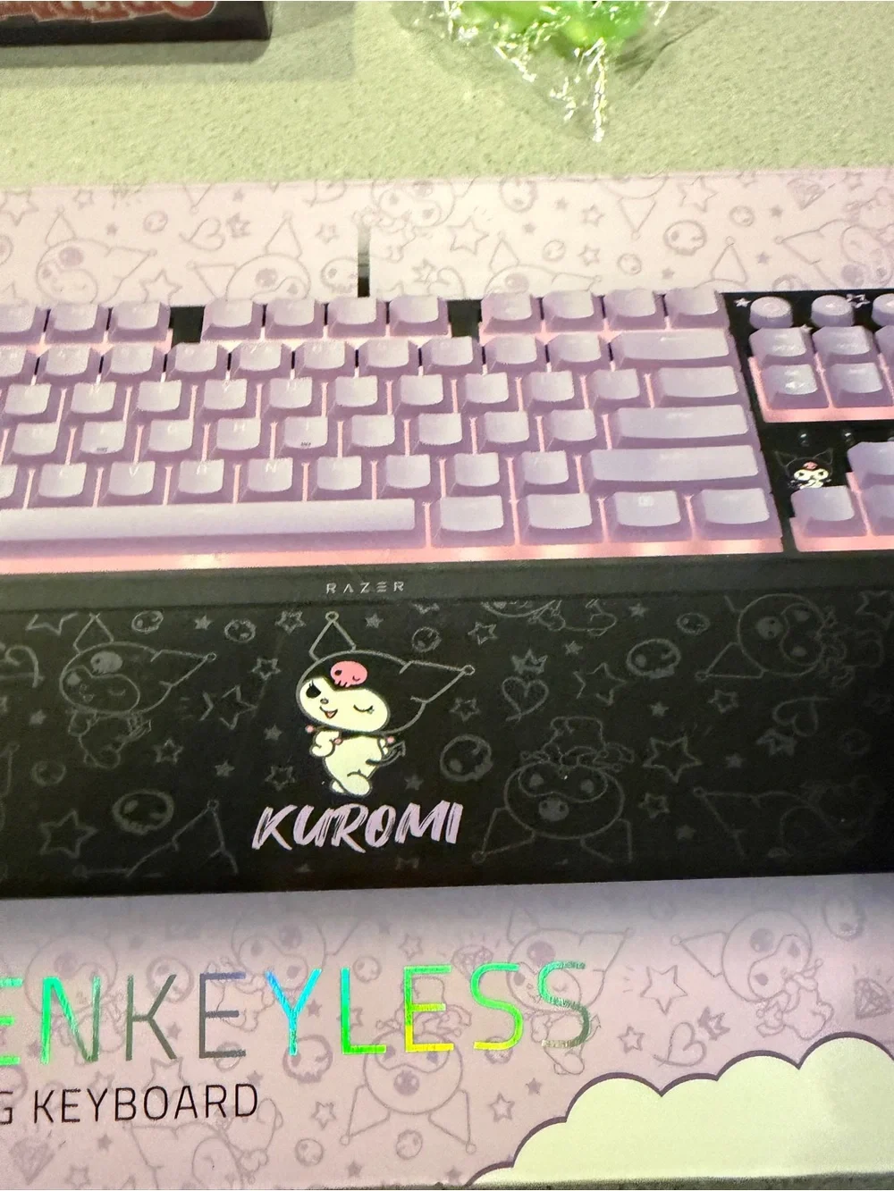 New Razer Chroma RGB Ornata V3 Tenkeyless Kuromi Hello Kitty Keyboard Backlit